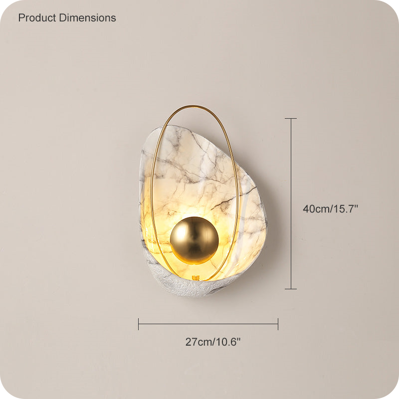 Aplique de pared con arte escultural de mármol