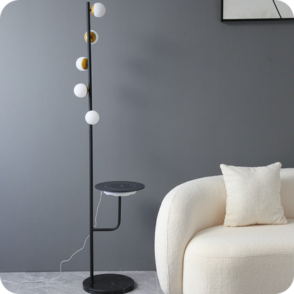 Bubble Dimmable Floor Lamp with Charging Tray