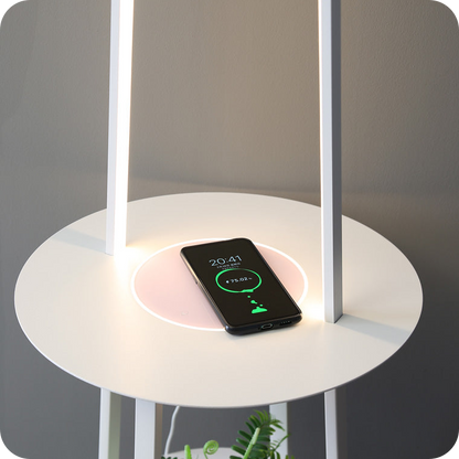 Dimmable Floor Lamp with Charging Table