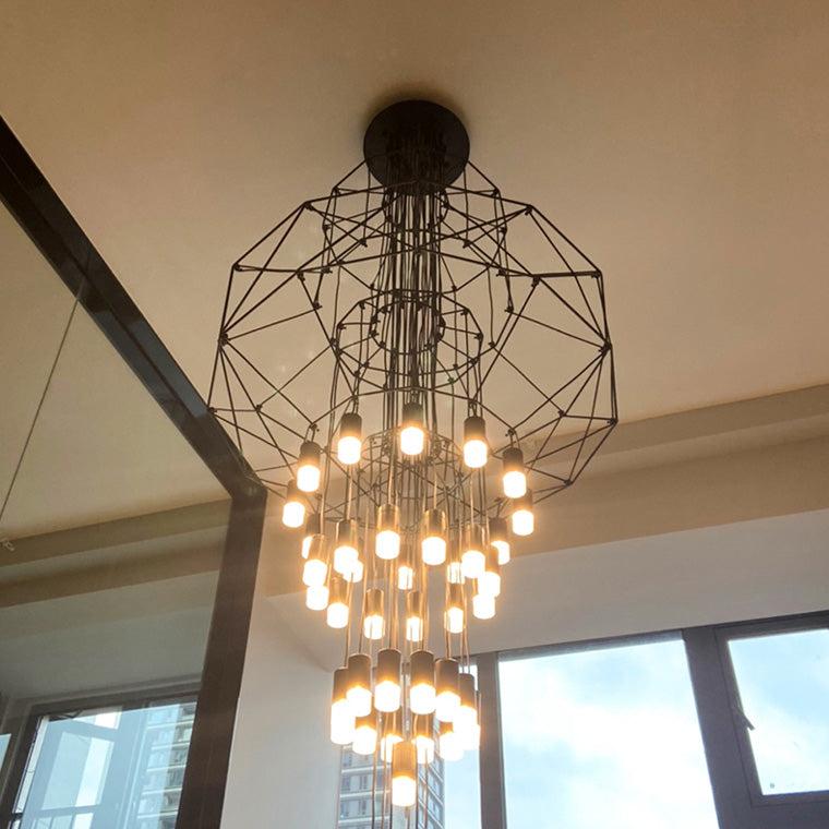 Wire Tiered Sculptural Chandelier