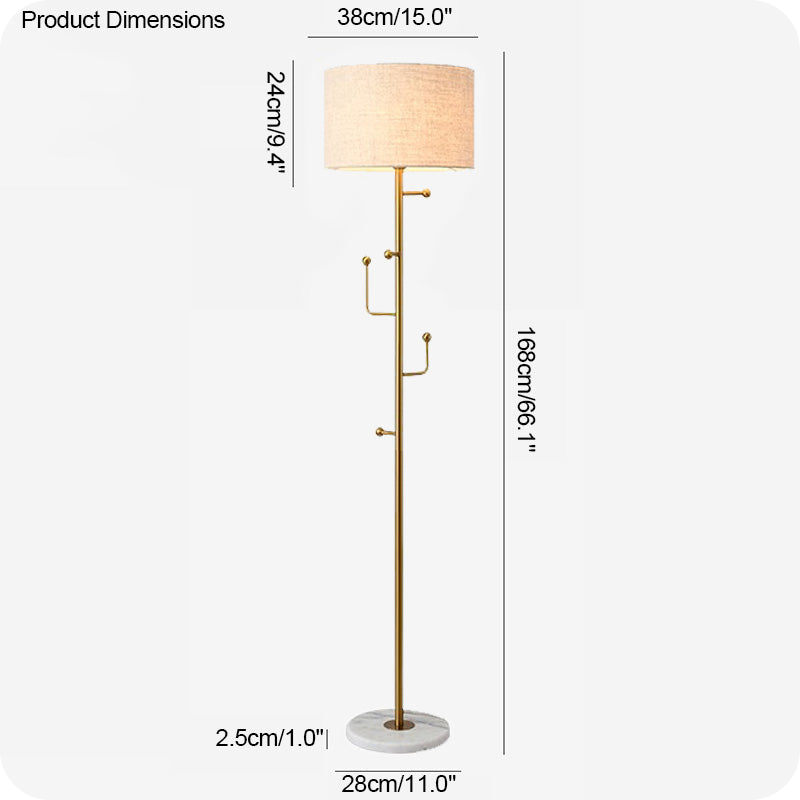 Coat Rack Tree Floor Lamp