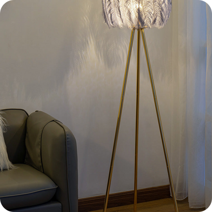 Tripod Feather Floor Lamp