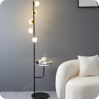 Bubble Dimmable Floor Lamp with Charging Tray