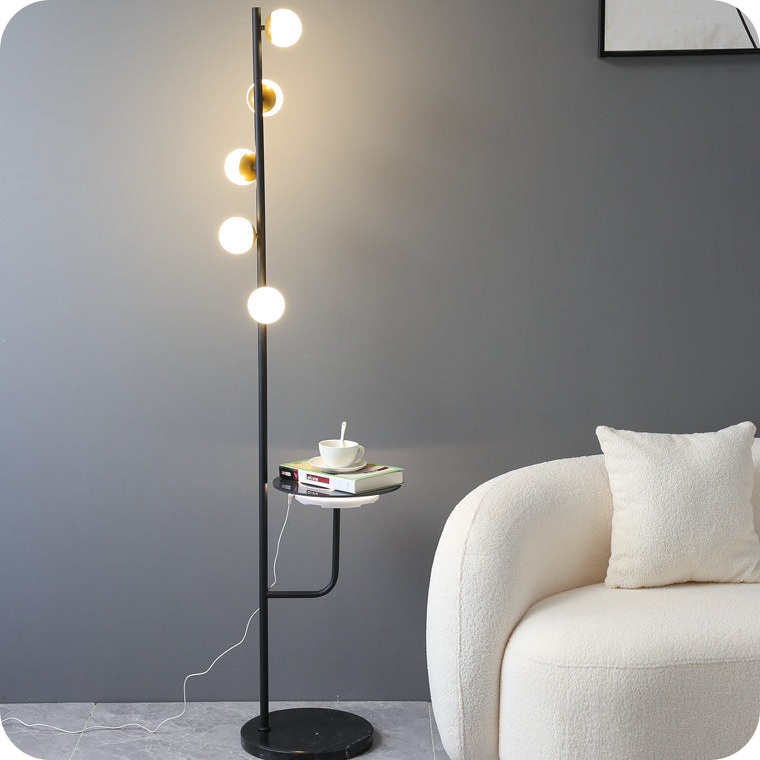 Bubble Dimmable Floor Lamp with Charging Tray