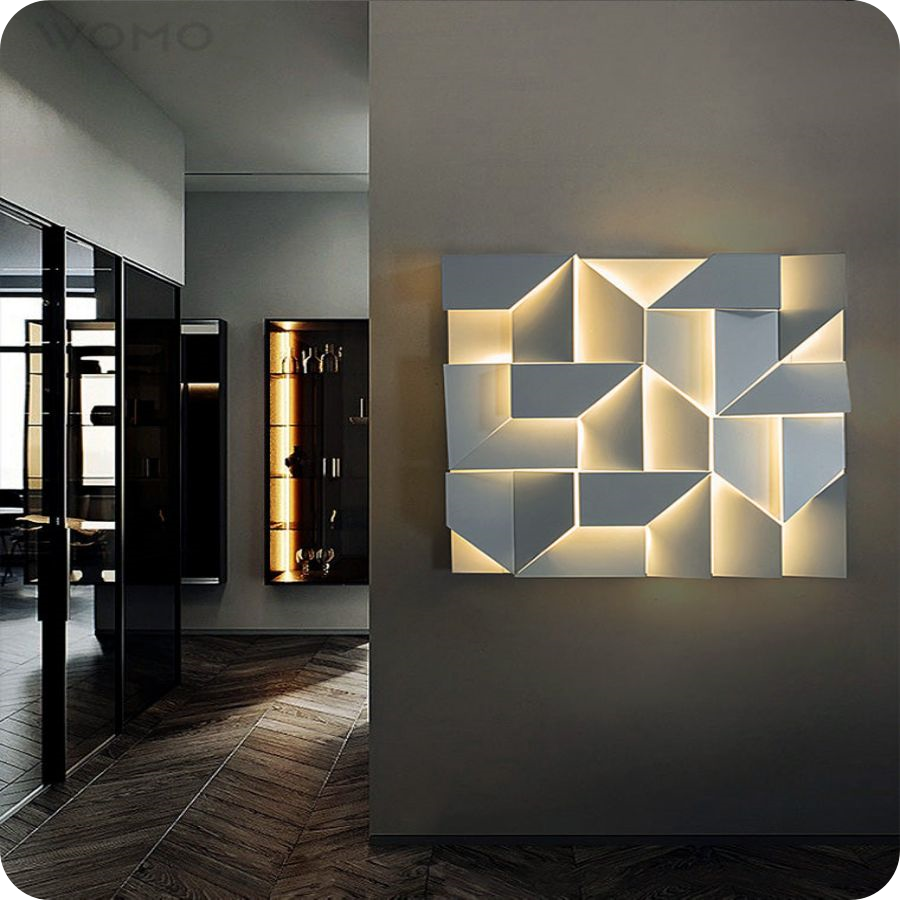 Rectangular Sculptural Art Wall Sconce