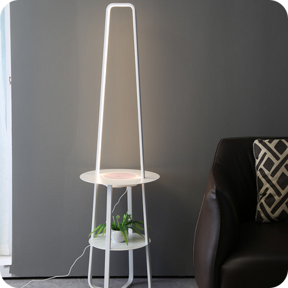 Dimmable Floor Lamp with Charging Table