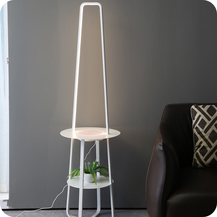 Dimmable Floor Lamp with Charging Table