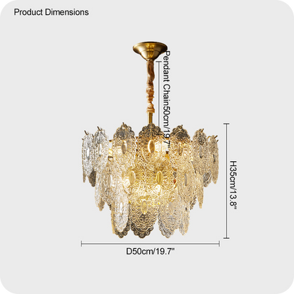 Tiered Textured Glass Chandelier