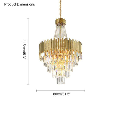 Tiered Gold Crystal Chandelier