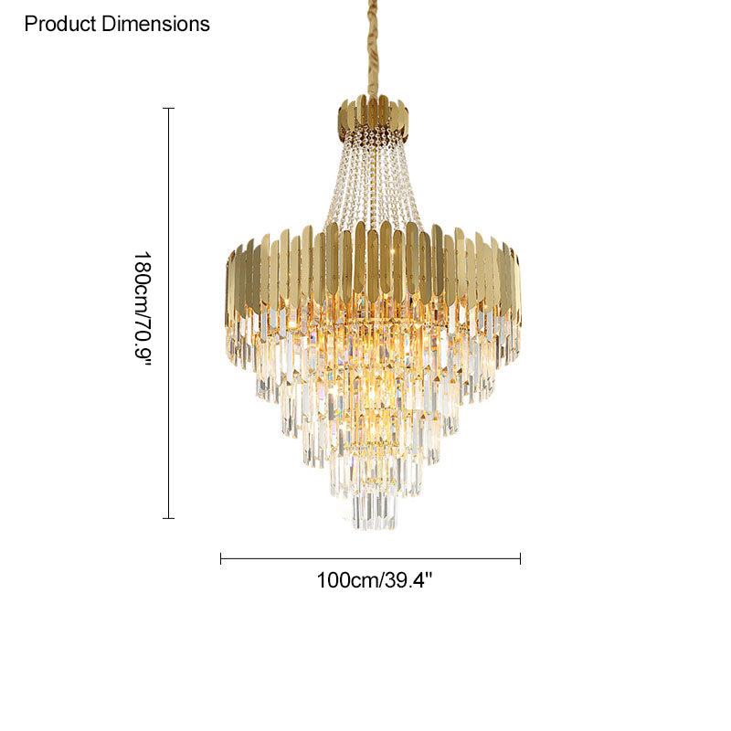 Tiered Gold Crystal Chandelier