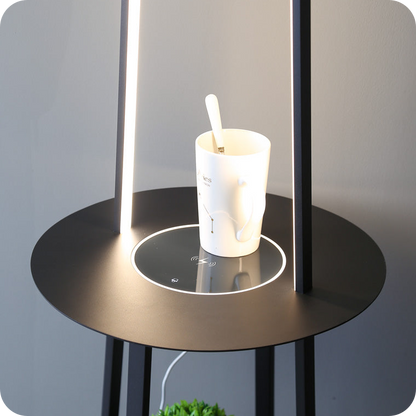 Dimmable Floor Lamp with Charging Table