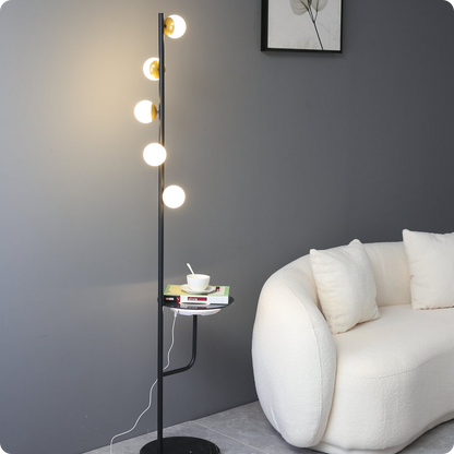 Bubble Dimmable Floor Lamp with Charging Tray