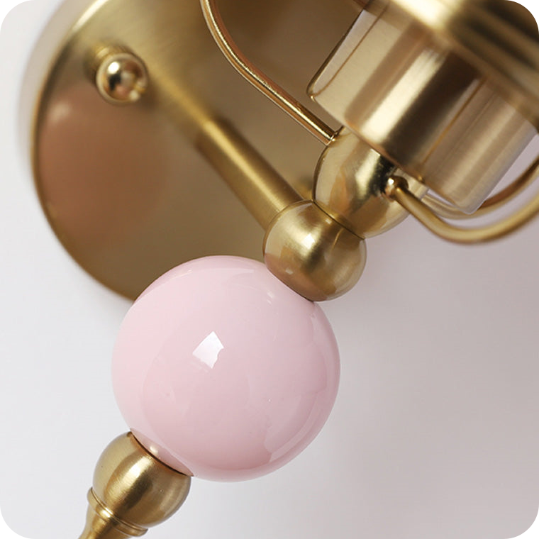 French Pink Glass Wall Sconce