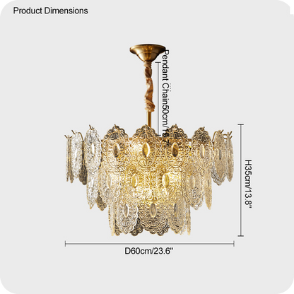 Tiered Textured Glass Chandelier