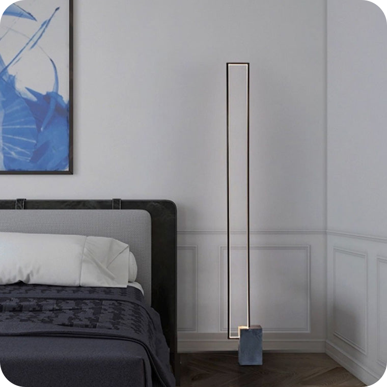 Rectangular LED Marble Floor Lamp