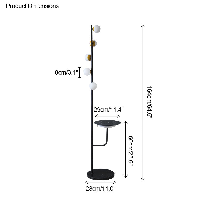 Bubble Dimmable Floor Lamp with Charging Tray