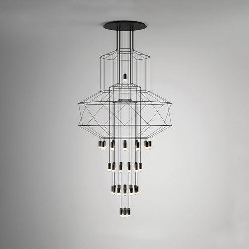 Wire Tiered Sculptural Chandelier