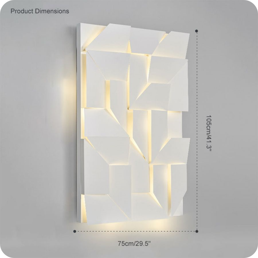 Rectangular Sculptural Art Wall Sconce