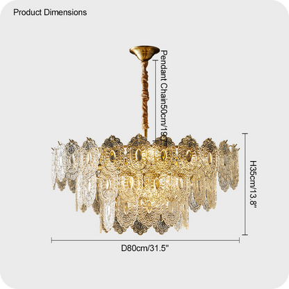 Tiered Textured Glass Chandelier