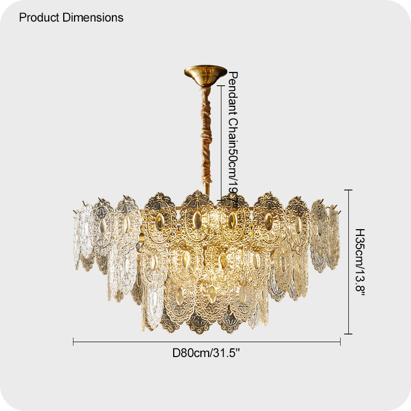 Tiered Textured Glass Chandelier