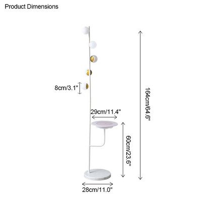 Bubble Dimmable Floor Lamp with Charging Tray