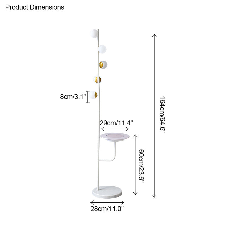 Bubble Dimmable Floor Lamp with Charging Tray