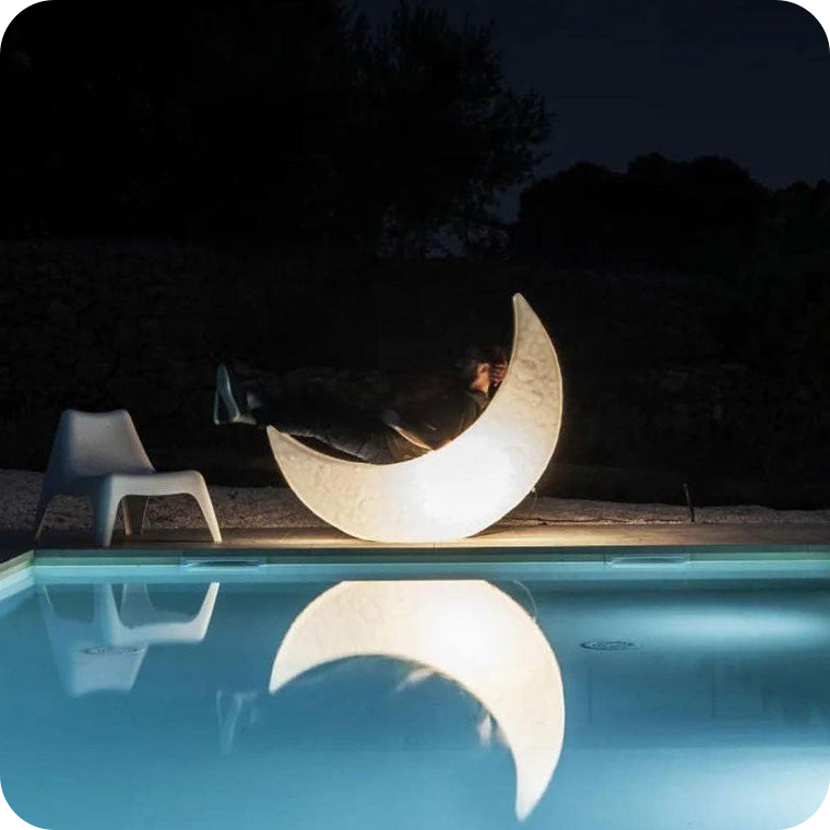 Crescent Moon Floor Lamp Christmas Lights