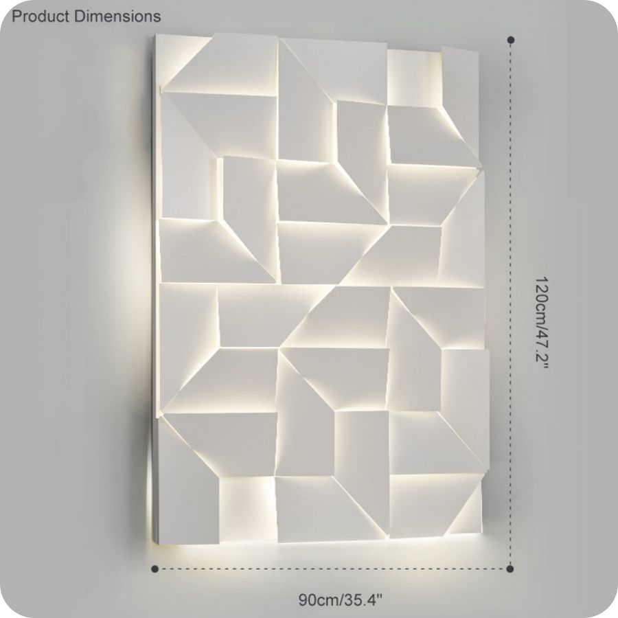 Rectangular Sculptural Art Wall Sconce