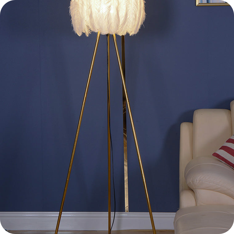 Tripod Feather Floor Lamp