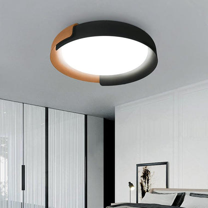 Walnut Grain Round Ceiling Light