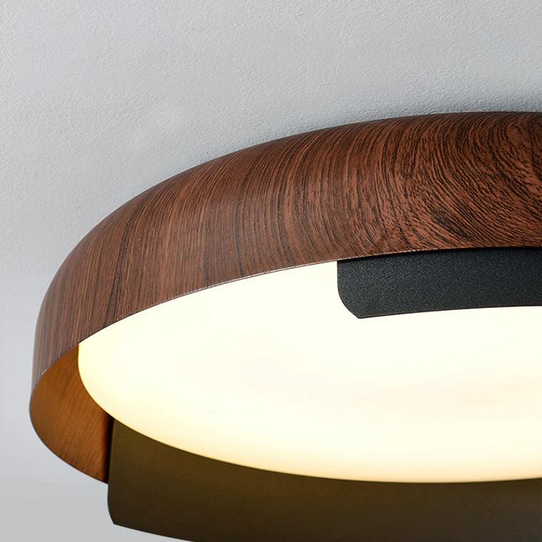 Walnut Grain Round Ceiling Light