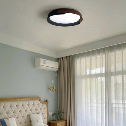 Walnut Grain Round Ceiling Light