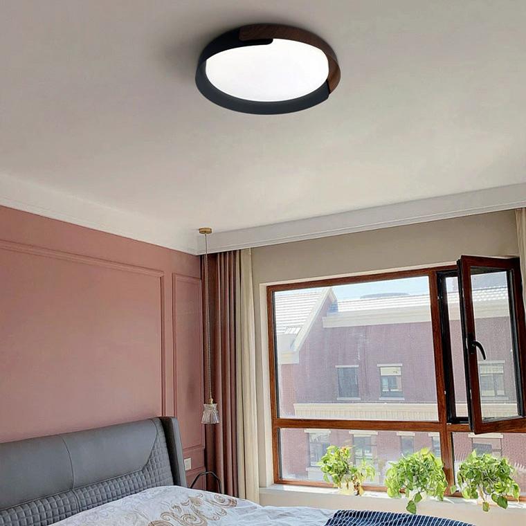 Walnut Grain Round Ceiling Light