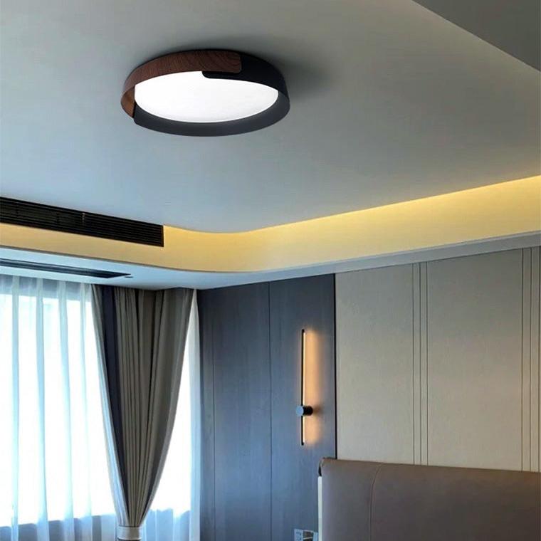 Walnut Grain Round Ceiling Light