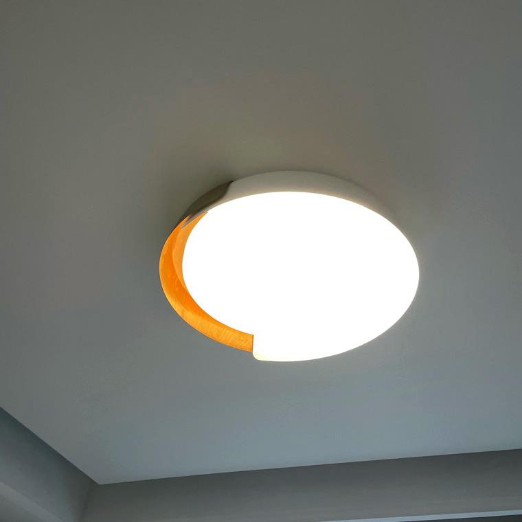 Walnut Grain Round Ceiling Light