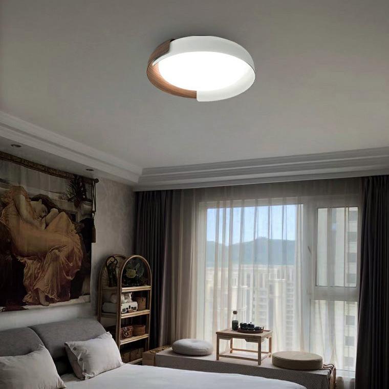 Walnut Grain Round Ceiling Light