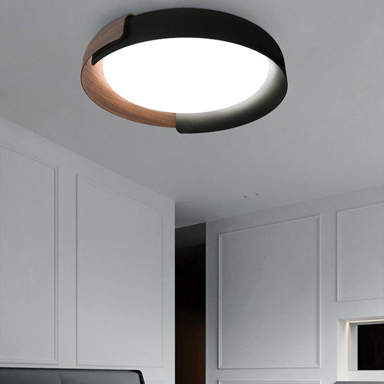 Walnut Grain Round Ceiling Light