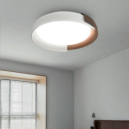 Walnut Grain Round Ceiling Light