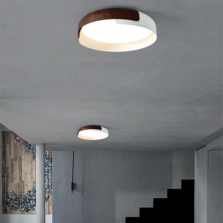 Walnut Grain Round Ceiling Light