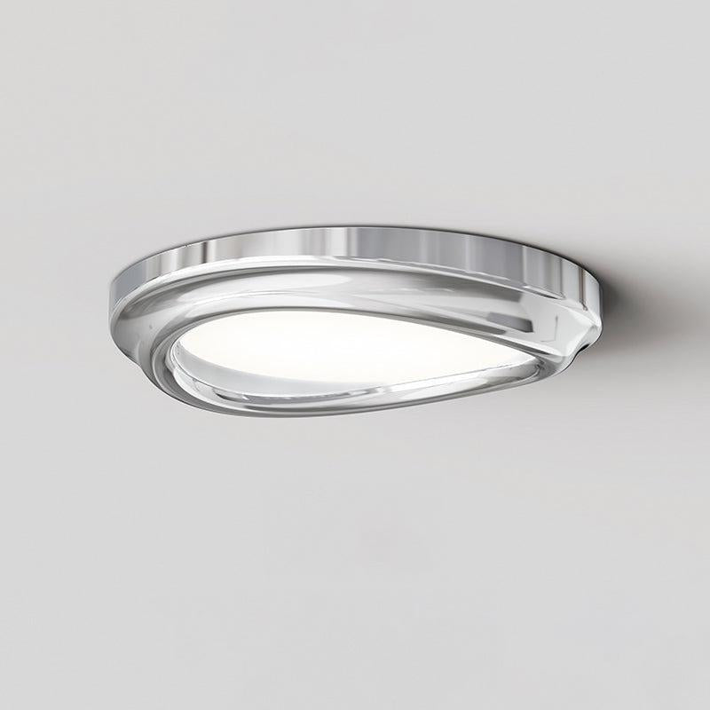 Round Chrome Flush Mount Ceiling Light