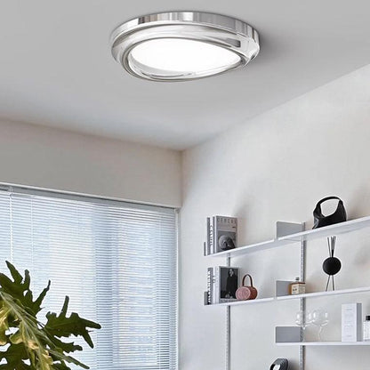 Round Chrome Flush Mount Ceiling Light