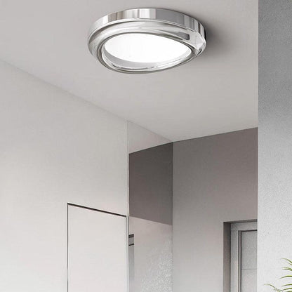 Round Chrome Flush Mount Ceiling Light