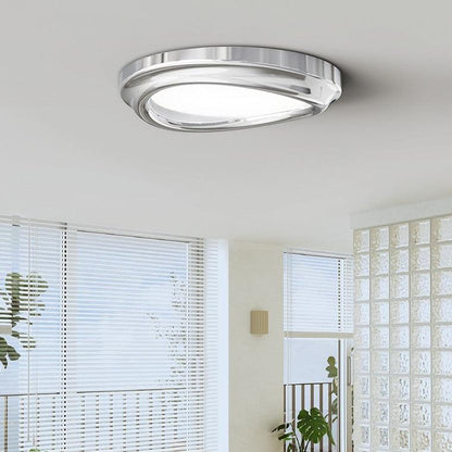 Round Chrome Flush Mount Ceiling Light