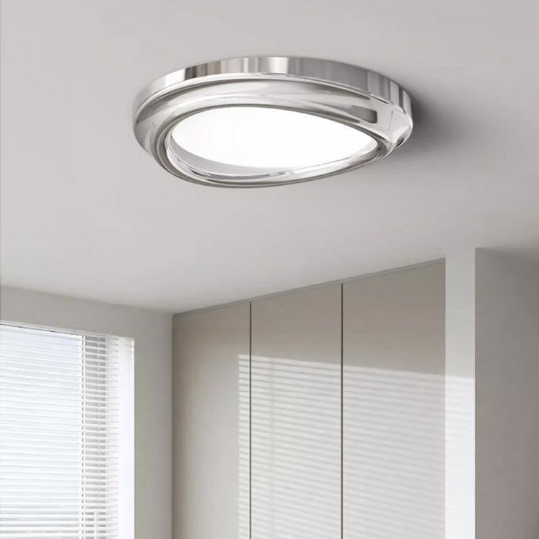 Round Chrome Flush Mount Ceiling Light