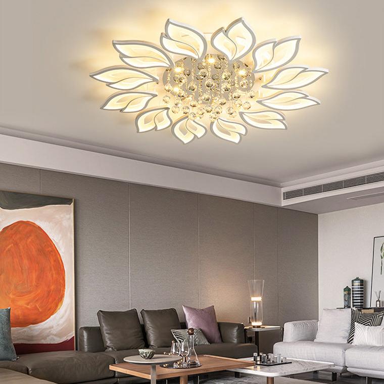 Big Flower Crystal Flush Mount Ceiling Light