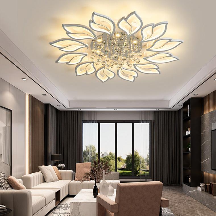 Big Flower Crystal Flush Mount Ceiling Light