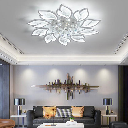 Big Flower Crystal Flush Mount Ceiling Light