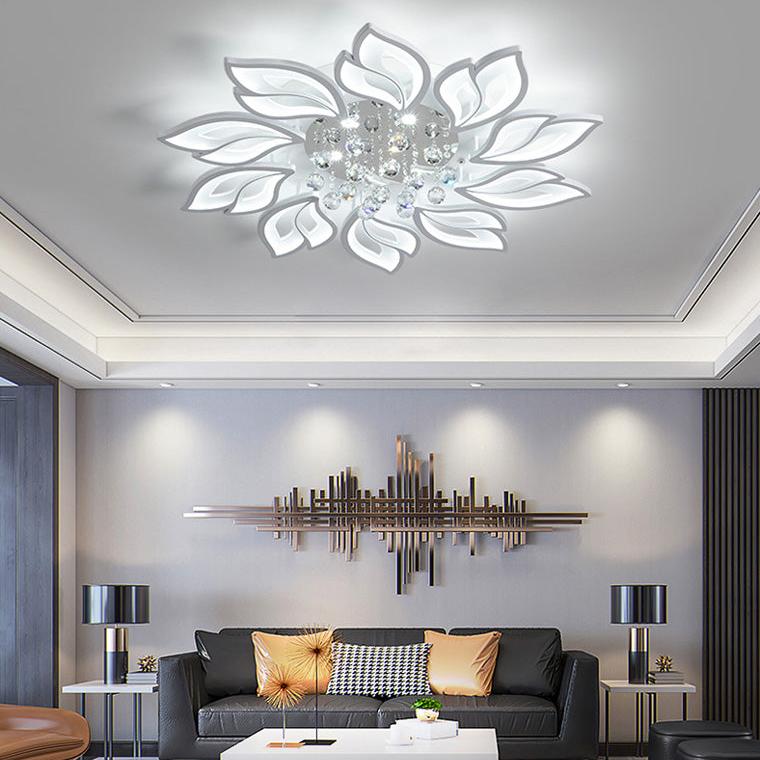 Big Flower Crystal Flush Mount Ceiling Light