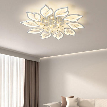 Big Flower Crystal Flush Mount Ceiling Light