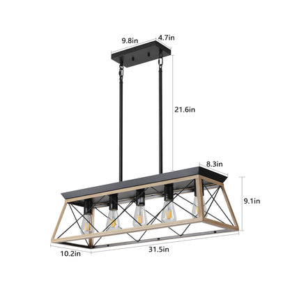 5-Light Farmhouse Chandeliers For Dining Room white(No Bulbs)